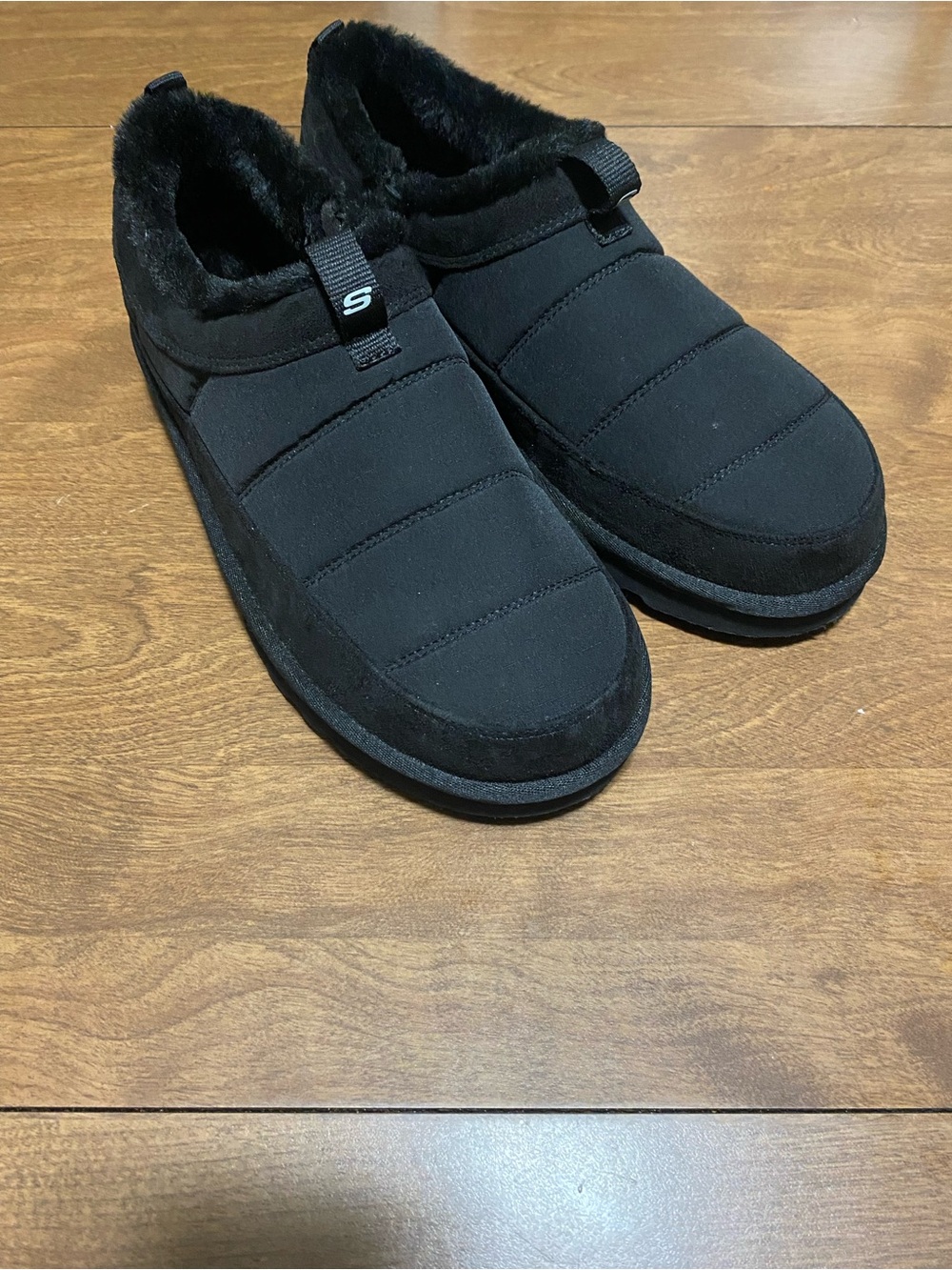 Skechers Black Quilted Slip-On Plush-Lined Casual Loafers
